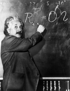 Einstein an der Tafel