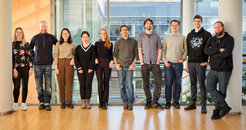 TBM-Gruppe (Februar 2023, von links): Annelen Küchenmeister, Jan Engel, Hye In Yang, Anh Tran, Gabriela Sophia, Sönke Zaehle, Phillip Papastefanou, Cheng Gong, Kristian Schufft, Enrico Weber (nicht im Bild: Katrin Fleischer, Julia Nabel, Aleksei Lipavskii)