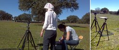 Ina Burjack (MPI-BSY) and Micol Rossini (UNIMIB) are collecting hypespectral measurements in SMANIE