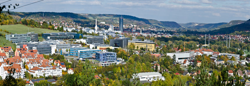 Blick von Winzerla auf den Beutenberg-Campus
