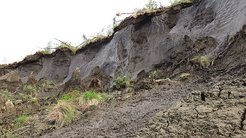 Permafrost at the river banks of the Kolyma river in Chersky, Siberia