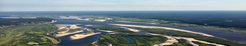 Braided tributary river of the Kolyma within the Northeast Siberian permafrost zone.