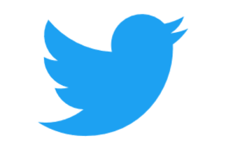 Zu sehen ist das Twitter Icon, ein  blauer Spatz auf weißem Untergrund.