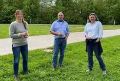 Die Sprecher:innen von AquaDiva Prof. Kirsten Küsel, Prof. Kai Uwe Totsche und Prof. Susan Trumbore freuen sich über die Verlängerung. (Copyright Anke Hädrich, FSU Jena)