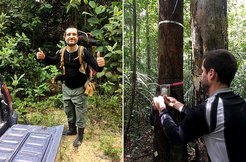 Daniel Marra in his element doing field research in the Amazon. (© MPI-BGC)