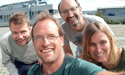Das USMILE-Team V.l.n.r.: Prof. Pierre Gentine, Prof. Markus Reichstein, Prof. Gustau Camps-Valls, and Prof. Veronika Eyring; Copyright: USMILE