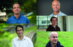 links: Prof. Dr. Markus Reichstein, Prof. Dr. Sönke Zaehle; rechts: Dr. habil. Henrik Hartmann, Dr. Martin Jung, Dr. Jens Kattge