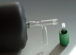 Figure 1: Flask valve (NORMAG) and the stopcock with Kel-F® seat used for atmospheric flask sampling.