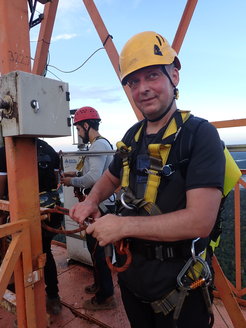 Arrival C. Burgold at 322m altitude Atto -Tall tower (Brazil).