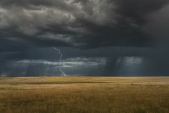 Rainstorm in the prairie.