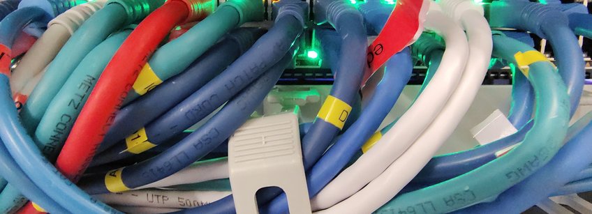 IT Service Group colored cables in the server room