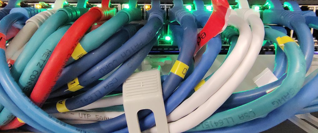 colorful cables in the server room
